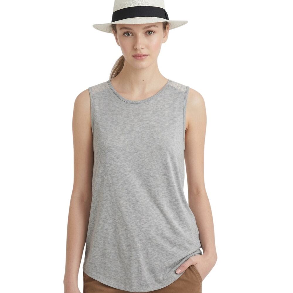 J.Crew Basic Grey Tank with Tan Sheer Back Extra Small
